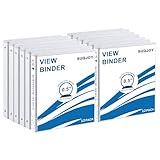 1/2 Inch 3-Ring Binder, 0.5-inch Round Ring Binder with 2 Inside Pockets, 12 Pack White Binder, Clear View Cover Binder Holds 8.5'' x 11''Paper for Office/Home/Back to School