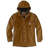 Carhartt Men's Rain Defender Relaxed Fit Heavyweight Hooded Shirt Jacket, Oiled Walnut Heather, X-Large