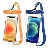 Waterproof Phone Pouch Bag - 7.5in Water Proof Cell Phone Case for Beach Travel Must Haves, Waterproof Phone Holder with Lanyard for iPhone 16 15 14 Pro Max Galaxy S24 S23 Pixel 7a, Cruise Essentials