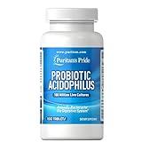 Puritans Pride Probiotic Acidophilus Tablets, White, 100 Count