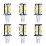 Makergroup T5 T10 Wedge Base LED Light Bulbs High Brightness 12VAC/DC 3W Cool White Color 6000K for Outdoor Landscape Lighting Deck Stair Step Path Lights and RV Travel Tailer Lights Pack of 6