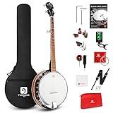 Vangoa Banjo 5 String Full Size Banjos Set with Resonator, Remo Head, Beginner Banjo Kit with Closed Back, Premium Accessories for Adults, Teenager