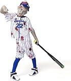 Spooktacular Creations Zombie Baseball Player Costumes for Boys, Halloween Costume for Kid, Zombie Football Player Outfit