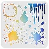 FINGERINSPIRE Splatters Stencils Decoration Template 11.8x11.8 inch Plastic Stain Stencils Square Reusable Stencils for Painting on Wood, Floor, Wall and Fabric