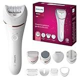 Philips Beauty Epilator Series 8000 5 in 1 Shaver for Women, Trimmer, Pedicure & Body Exfoliator + 9 Accessories, BRE740/14