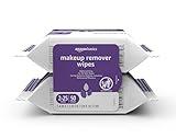 Amazon Basics Makeup Remover Wipes, Gentle Cleansing, Dermatologist Tested, Night Calming, Plant Based, Alcohol Free, Removes Waterproof Mascara, 25 Count Per Pack, Pack of 2 (Previously Solimo)