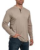 Venado Long Sleeve Shirts for Men – Flex Henley Shirts for Men Outdoor Wear (Large, Oatmeal)