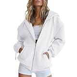 Kifszeury hoodie sweatshirt for women Zip Up Hoodie Women Oversized Sweatshirts Lightweight Y2K Jacket Trendy Fleece Cropped Hooded Pullover 2024 Fall Fashion Clothes Deals of The Day Prime