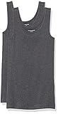 Amazon Essentials Women's Slim-Fit Tank, Pack of 2, Charcoal Heather, Large