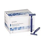 McKesson Disposable Razors [50 Count] Shaving Razor, Twin Blade, Stainless Steel Blade, For Men and Women, Bulk, Blue