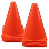 Mirepty 7 Inch Plastic Traffic Cones Sport Training Agility Marker Cone for Soccer, Skating, Football, Basketball, Indoor and Outdoor Games (Orange, 12 Pack)