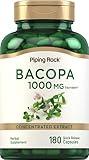Piping Rock Bacopa Monnieri Supplement 1000mg | 180 Capsules | Herbal Extract |Non-GMO & Gluten Free