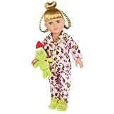 My Life As Poseable Grinch Sleepover 18 inch Doll | 2024 Holiday Version 2.0 with Grinch Sleeping Mask and Plush Doll (Blonde Hair, Blue Eyes)