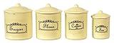 Dollhouse Miniature Canister Set, 4 with Removable Lids, Ivory #IM65259