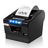 MUNBYN Receipt Printer P068, 3 1/8" 80mm Direct Thermal Printer, POS Printer with Auto Cutter - Receipt Printer with USB Serial Ethernet Windows Driver ESC/POS Support Cash Drawer