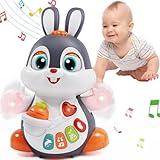 Wanonoo Baby Musical Bunny Toy Dancing Crawling Tummy Time Toys, Light Up Infant Toys 0-3-6 6-12 12-18 Months Birthday Gifts for 1 2 Year Old Boys Girls Baby Learning Development Toddler Toys Age 1-2