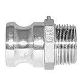 AF Hydro Stainless Steel 316 Cam and Groove Hose Fitting, Type F Male Adapter Coupler x 1/2” NPT Male Thread, Pressure Rating up to 150 PSI, Easy Connect and Disconnect Low Pressure Camlock