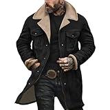 Xbgqasu Deals of The Day Clearance Prime Womens Today's Deals of The Day Men's Winter Jacket Faux Suede Leather Thicken Multi Pocket Vintage Coats Warm Western Casual Clothes Coats Men's Jacket