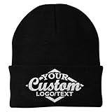 Custom Unisex Black Beanie Hat Personalized Embroidered Beanie Cap for Women and Men Custom Design Logo Text Cotton Gift Lightweight Winter Soft Warm Beanies