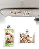 ESVNE 2Pcs Car Picture Holder for Visor Magnetic Picture Frame for 3 Inch Photos, Car Sun Visor Photo Holder with Strong Acrylic Magnet, Personalized Car Accessories with Clips for Easy Display