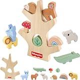 Fisher-Price Wood Stacking Toy Balance Tree, 10 Wooden Pieces for Developmental Play Preschool Kids Ages 3+ Years