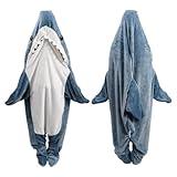 Shark Blanket Hoodie Adult, Wearable Shark Blanket, Shark Sleeping Bag, Soft Cozy Warm Flannel Hoodie, Shark Blanket Onesie