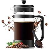 Utopia Kitchen 34 Ounce 1 Liter French Press Coffee Maker, Tea Maker, Travel Coffee Presses, Heat Resistant Thickened Borosilicate Coffee Pot for Camping Travel Gifts, Black Pack of 1