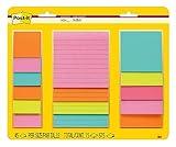 Post-it Super Sticky Notes, Assorted Sizes, 15 Pads, 2x the Sticking Power, Supernova Neons Collection, Neon Colors (Orange, Pink, Blue, Green), Recyclable (4423-15SSMIA)