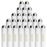 Konideke 25 Pack T8 Fluorescent Bulbs 4 Foot, F32T8/865 Fluorescent Light Bulb 48 Inch 32 Watt 6500K Daylight 2500 Lumens G13 Base