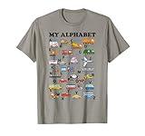 Alphabet Construction Shirt Vehicles ABC Learning Teaching T-Shirt