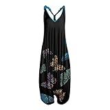 NAMTYQX 2024 Prime Deal Summer Plus Size Boho Overalls for Womens Fashion Baggy Pants Loose Fit Jumpsuits Travel Printed 2024 Beach Rompers
