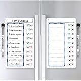 2 Pcs Dry Erase Chore Chart for Kids - Magnetic Checklist and to Do List Board for Multiple Kids with Schedule Chart and Slider