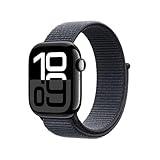 Apple Watch Series 10 [GPS 42mm case] Smartwatch with Jet Black Aluminum Case with Ink Sport Loop. Fitness Tracker, ECG App, Always-On Retina Display, Carbon Neutral
