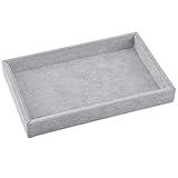 Valyria Velvet Jewelry Tray, Stackable Showcase Display Organizer for Ring Earring Necklace Pendants Bracelet (Grey)