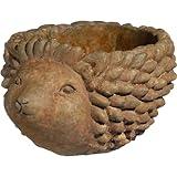Classic Home and Garden Cement Buddies Animal Planter - Cute Desk Decoration - UV Coated Animal Vase w/ Drain Plug - Succulent Plant Pot for Indoor/Outdoor Use (Hedgehog, Rust, Small)