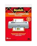 Scotch Thermal Laminating Pouches, 8.9 x 11.4-Inches, 3 mil thick, 20-Pack (TP3854-20),Clear