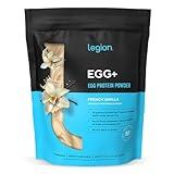 LEGION Egg+ Protein Powder with BCAAs - Naturally Sweetened and Flavored Egg White Protein Powder - Fast Digesting Protein for Muscle Growth and Strength, Vanilla, 20 Servings