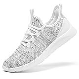 ALEADER Slip On Tennis Shoes Women, Energycloud Comfort Walking Sneakers for Travel, Whte Grey，Size 6