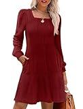 Holiday Dresses for Women Elangant Sweater Party Dress Red L