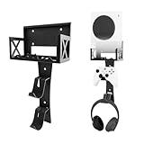 BracNova Wall Mount Kit for Xbox Series S,Steel Mount Includes Detachable Controller Holder and Headphone Stand （NOT for Xbox ONE S）