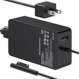 Surface Pro Laptop Charger 65W Compatible with Microsoft Surface Pro 7, 10, 9, 8, 7+, 6, 5, 4, 3, X, Windows Surface Laptop 6, 5, 4, 3, 2, 1, Surface Go Tablet, Surface Book 3, 2, 1, Support 44W, 36W