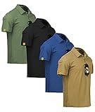 ZITY 4 Pack Mens Polo Shirt Short Sleeve Sports Golf Tennis T-Shirt Athletic Collared Tactical Shirts