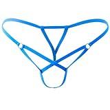 SHERRYLO Men String Thong Exotic Men's Underwear Thongs and G-strings Sexy G String for Man Mens Jockstrap Mankini Jockstraps (23009-Blue)