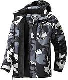 MAOYSSEN Men's Ski Jacket Warm Winter Snow Coat Waterproof Mountain Windbreaker Snowboarding Jacket Hooded for Hiking Traval