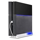 KlsyChry Vertical Stand for PS4 White, Blue Light Base Led Bracket Mount Holder Stand for PS4 PlayStation 4 Console with 3 USB Hub Ports -White
