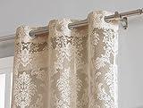 Warm Home Designs Pair of Short Length 38" x 63" Linen Gold Color Knitted Lace Curtains with 6 Grommets per Panel. Total Width 76". Chic, Flowing Design at Affordable Price. LI Linen 63"