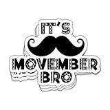 3 Pcs/Pack - It's Movember Bro Sticker Funny Movember Sticker Movember Awareness Sticker Men's Health Awareness Mustache Movember Gifts Decorations for Laptop Bottles Car Window, Stickers 3"x4"