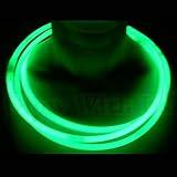 Glow Sticks Bulk Wholesale Necklaces, 100 22” Green Glow Stick Necklaces. Bright Color, Glow 8-12 Hrs, Connector Pre-Attached, Sturdy Packaging, GlowWithUs Brand