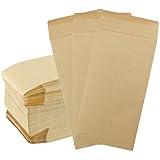 VANRA 150#7 Coin Envelopes 3.5x6.5 Money Envelopes for Cash Budgeting Kraft Paper Small Parts Envelopes for Money Saving Challenges with Gummed Flap (Kraft Brown)