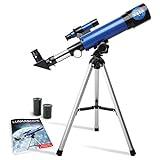 NASA Lunar Telescope for Kids – 90x Magnification, Includes Two Eyepieces, Tabletop Tripod, and Finder Scope- Kids Telescope for Astronomy Beginners, Space Toys, NASA Gifts (Amazon Exclusive)